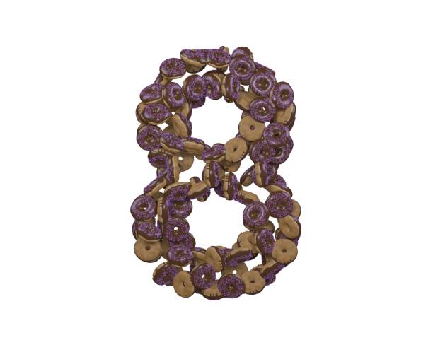 istock Doughnut Themed Font Number 8 1371444368