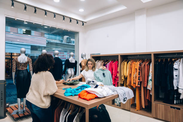 istock Woman shopping for clothes 1371445570