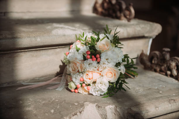 istock Wedding bouquet on the stairs 3196. 1371446804