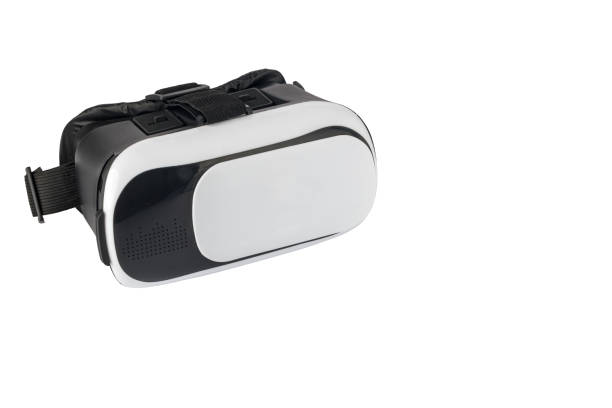 istock Virtual reality helmet on white background. virtual reality glasses (vr) half turned. VR virtual reality headset. 1371450625