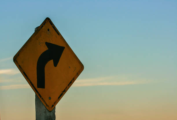 istock Traffic turn sign on high way road 1371455704