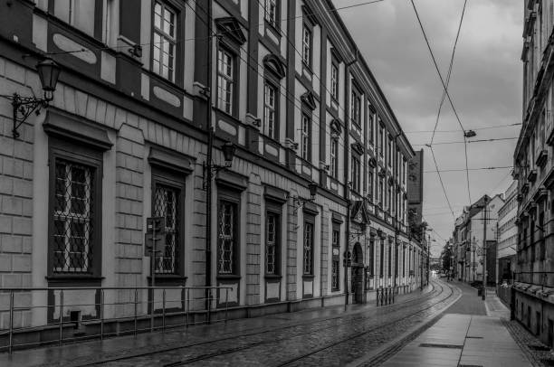 Wroclaw. Polish city.  Black and white photography stock photo