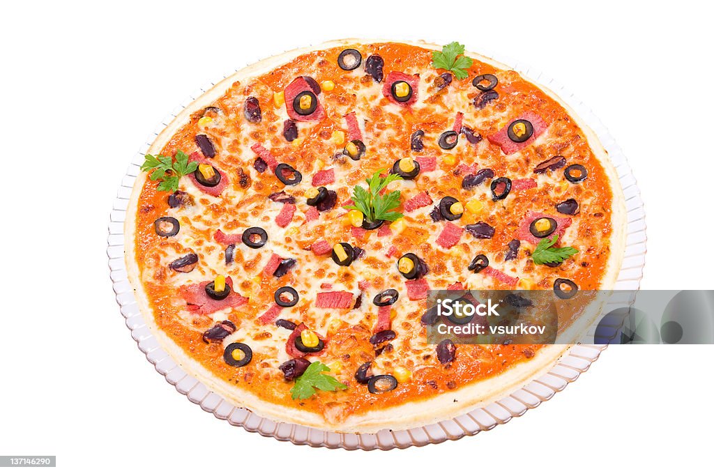 Pizza de Carne - Royalty-free Almoço Foto de stock