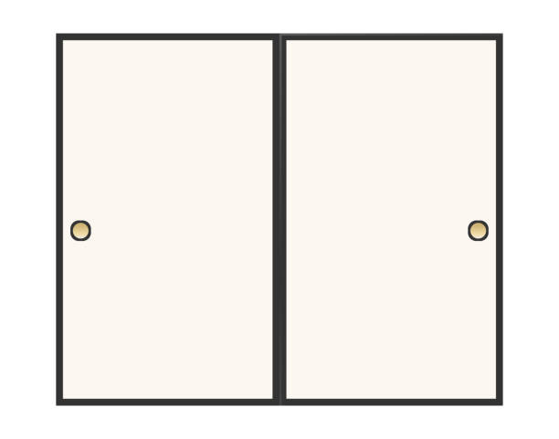 日本の燻間ドアのベクトルイラスト。日本の家庭でよく使われます。 - ふすま点のイラスト素材／クリップアート素材／マンガ素材／アイコン素材