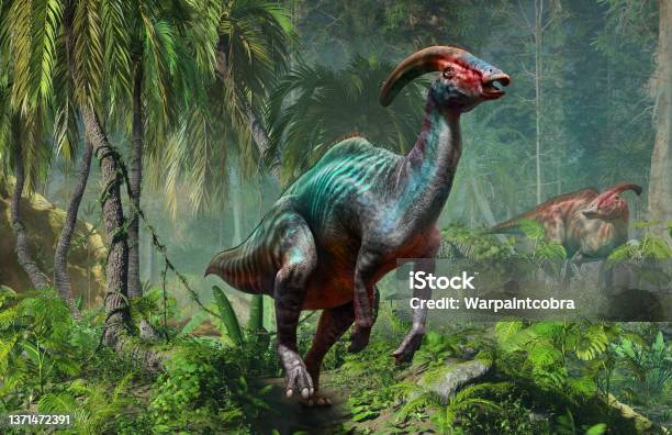 Parasaurolophus From The Cretaceous Era 3d Illustration Stock Photo - Download Image Now