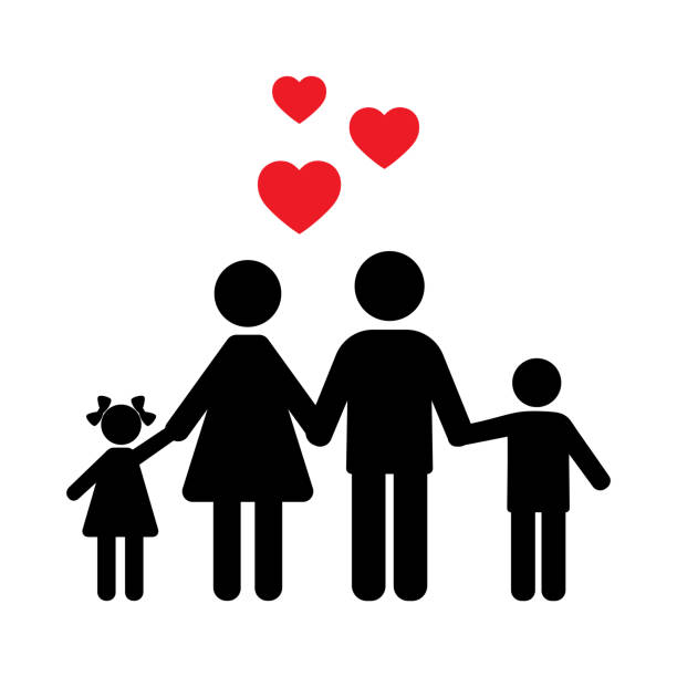 istock illustration sign silhouette of a happy family 1371472402