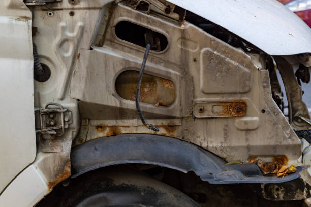istock a car with the front fender removed 1371473820