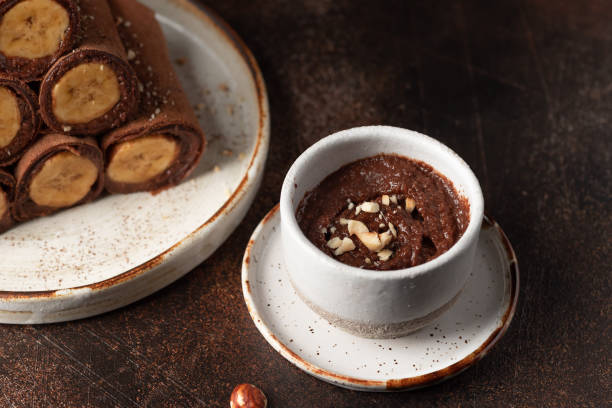istock Vegan chocolate hazelnut spread in ceramic bowl 1371475362