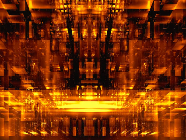 istock Gorgeous golden palace with high ceiling - abstract 3d illustration 1371477771