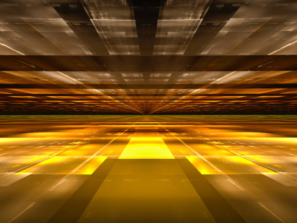 istock Simple golden background with perspective effect - abstract 3d illustration 1371477777
