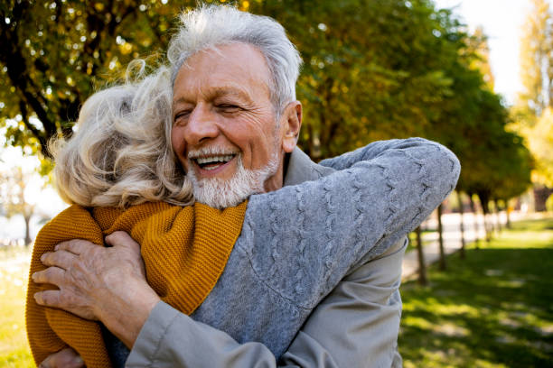 istock Senior couple embracing 1371482353
