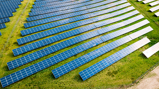 istock Photovoltaic farm as a renewable energy source. 1371490458