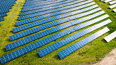 Photovoltaic farm as a renewable energy source.