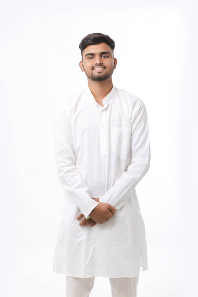 istock Indian man in tradition wear and giving expression on white background. 1371493660
