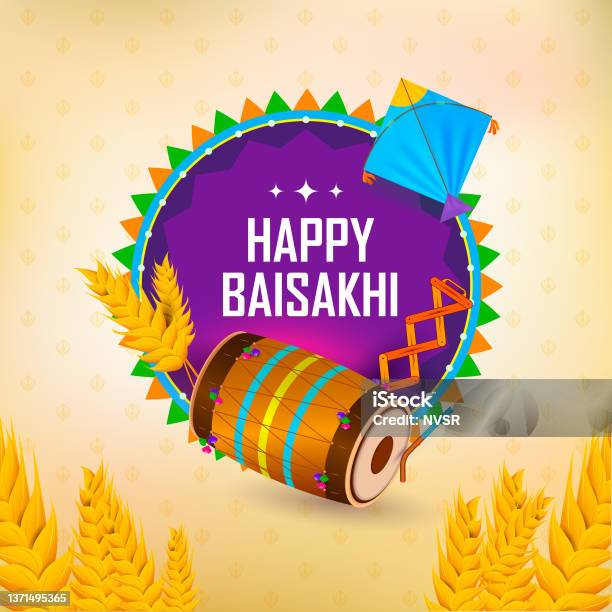 Illustration Of Happy Baisakhi Celebration Background Stock Illustration -  Download Image Now - iStock