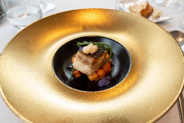 istock Creative amouse bouche, bite sized, served at michelin star restaurant. 1371503024