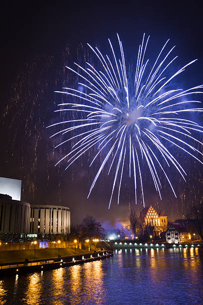 istock Reflection in the river of city sparklers 137150377