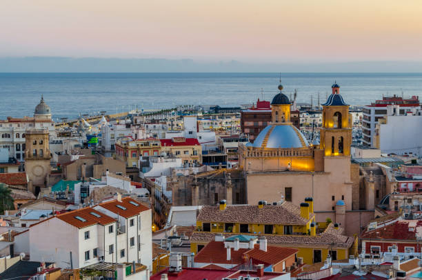 istock Alicante city view at dusk, Spain 1371506813