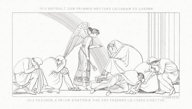 iris advises priam to obtain the body of hector (ilad) - ohtani 幅插畫檔、美工圖案、卡通及圖標