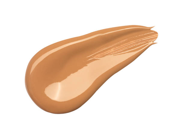 istock Creamy foundation smeared on white background. Isolated 1371509445