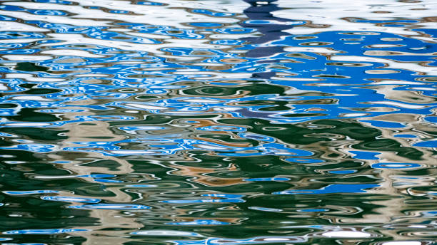 istock Light Dance of White and Blue Reflection on the Water 1371509570