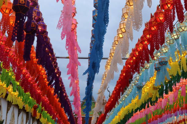 istock Hanging colorful thai style lantern. 1371511609