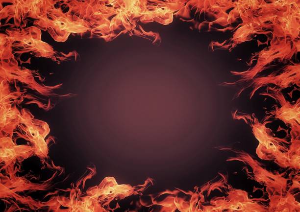 istock Illustration of a burning fire frame 1371517191