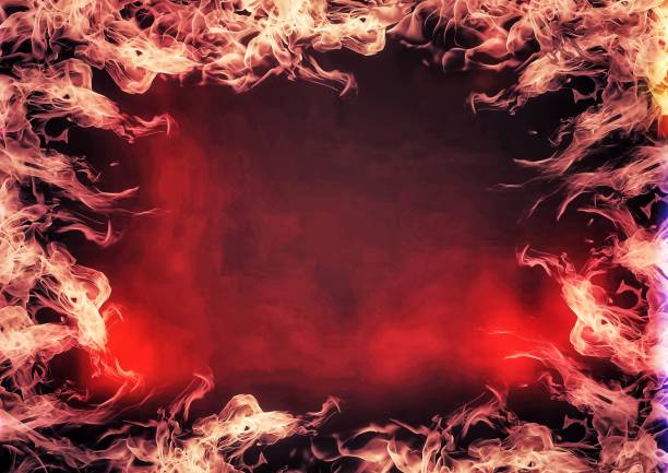 istock Illustration of a burning fire frame 1371517210