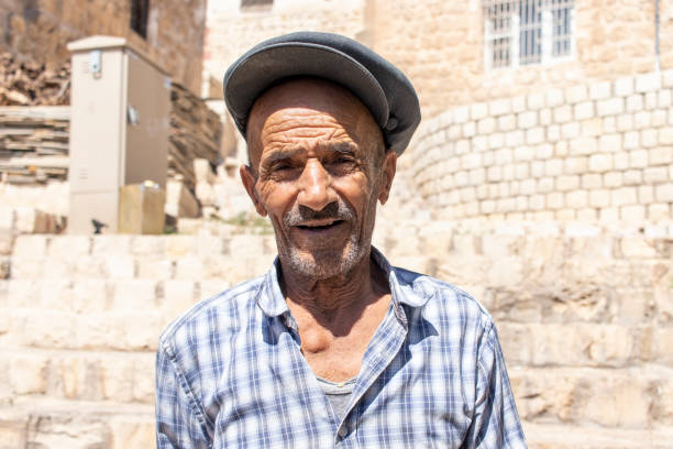 Mardin, Turkey - September 8, 2021. Portrait of an old man on the street.