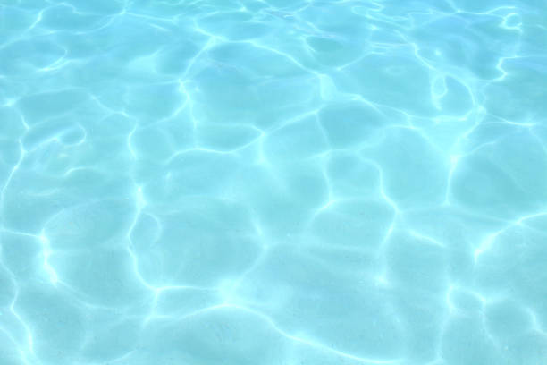 Clear bluish water in the sea. Top view. Close-up. Background. Texture. stock photo