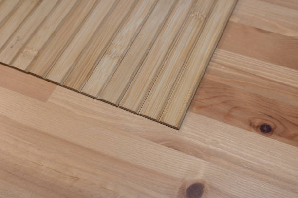 istock Bamboo pieces on a wooden table 1371519221