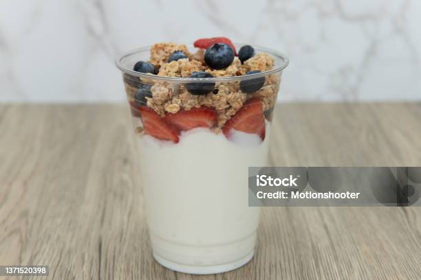 Quick Snack To Eat After A Workout Stock Photo - Download Image Now - Parfait, Yogurt, Granola