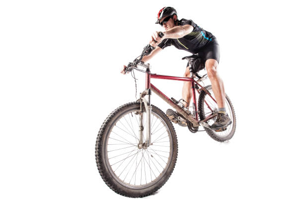 istock Bicyclist on a dirty bike 1371522562