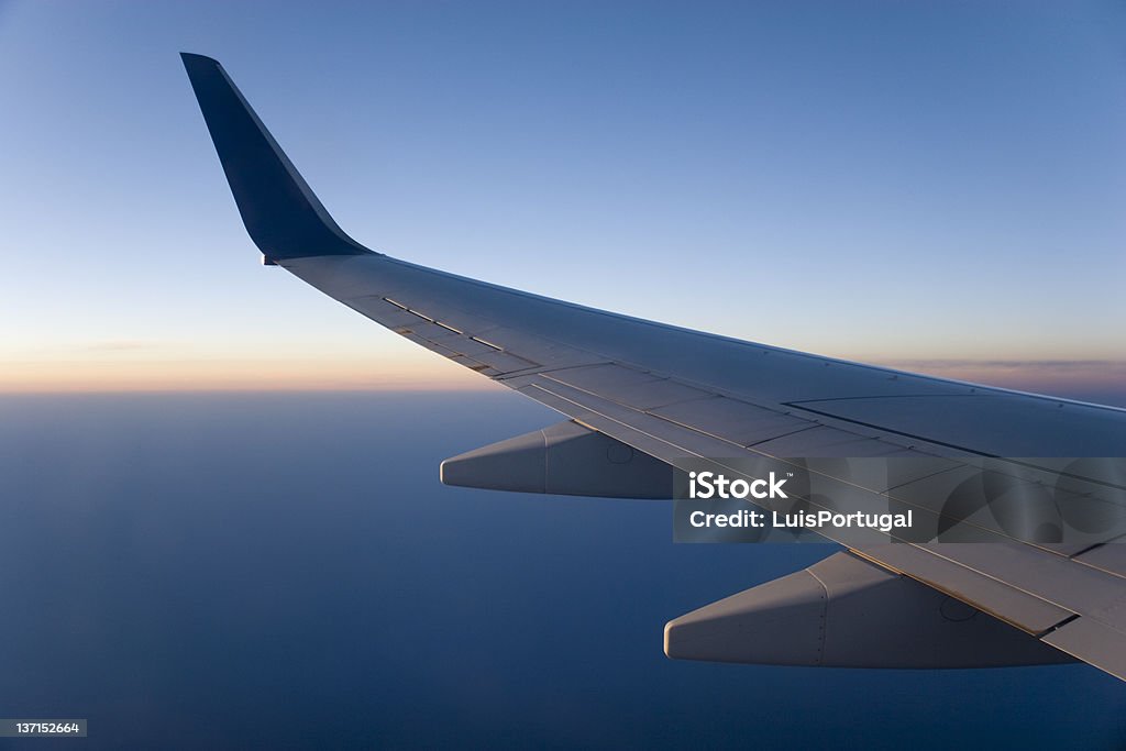 Skrzydło samolotu w locie - Zbiór zdjęć royalty-free (Samolot)