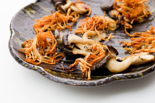 Deep-fried mushrooms, Enoki mushrooms, deep-fried mushrooms