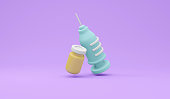 3d-rendering-der-impfstoffflasche-und-de