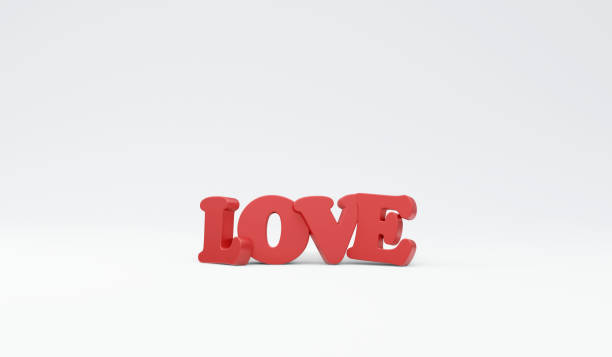 istock 3D Rendering of red text LOVE and copy space isolated on white background concept of valentine's day love expression. 3D render illustration cartoon style. 1371533767