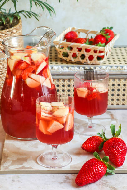 istock Strawberry Sangria aperitif drink for summer party 1371535933