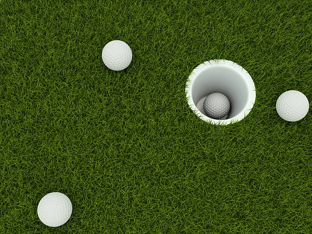 istock Golf ball in the hole 137153930