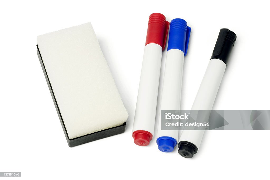 Marker Pens And Eraser Stock Photo - Download Image Now - Whiteboard -  Visual Aid, Felt Tip Pen, Pen - iStock