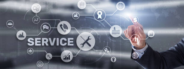 istock Technical Service Business Technology Internet Concept. 3D icons 1371553404