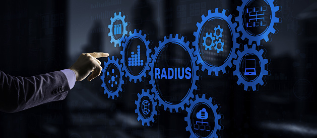 Radius. Remote Authentication in Dial In User Service. Telecommunications Networks Concept.