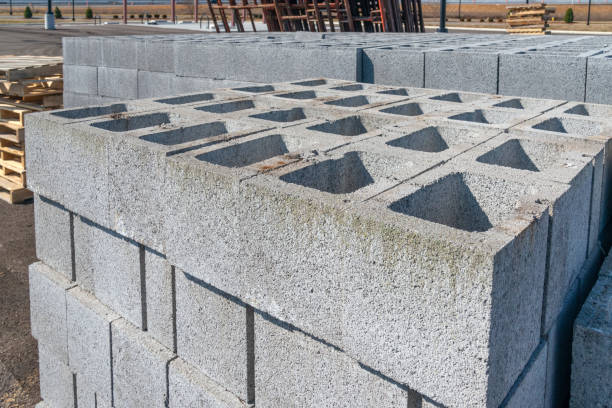 istock Cinder Blocks and Other Building Materials at Construction Site