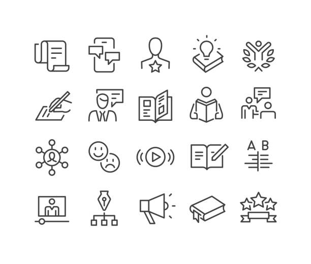 Storytelling Icons - Classic Line Series Editable Stroke - Storytelling - Line Icons article stock illustrations