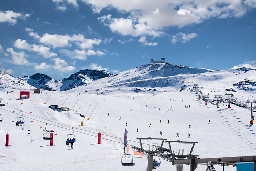 Ski slopes at winter ski resort Zermatt in Mattertal, Valais canton, Switzerland,. Taken by Sony a7R II, 42 Mpix.