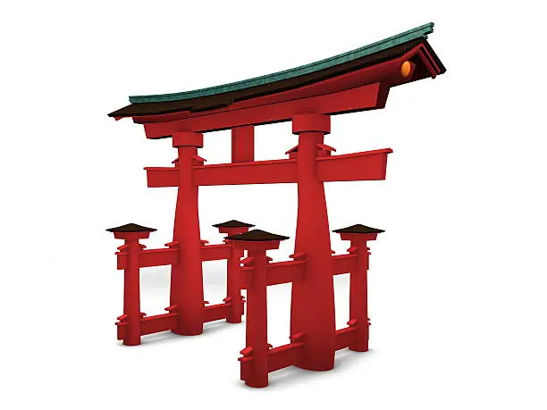 3d image, Japanese gate - Torii