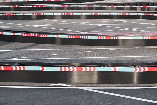 Texture of empty outdoor tracks for go-kart racing