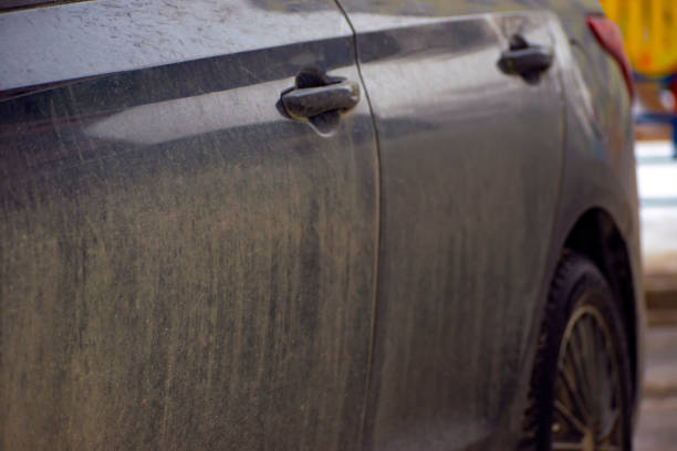 istock dirty car door. close-up 1371571139