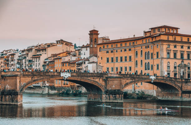 Ponte Santa Trinita, Florence, Tuscany, Italy stock photo