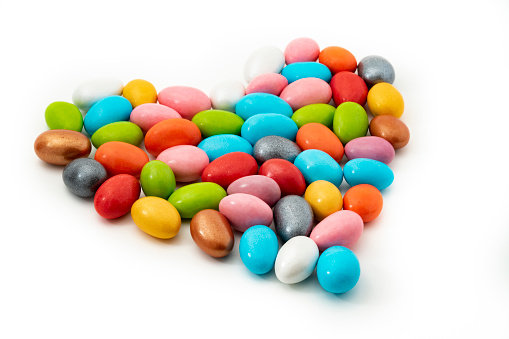 Close-Up Image Of Multicolor Candy balls. Candy balls background.